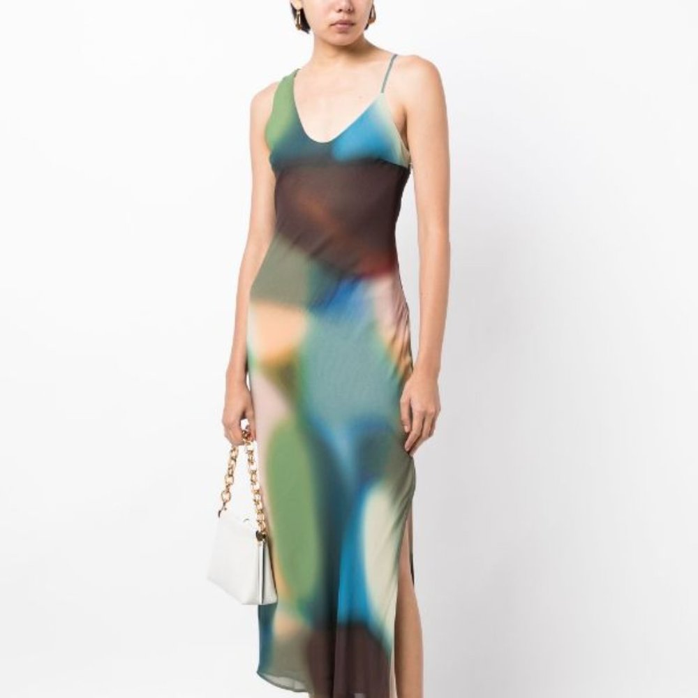 Nwot$ Reformation Yeva Dress In Blur - Size L